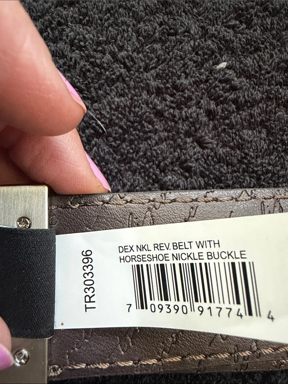 True Religion Black Leather Belt with Silver 'U' Hardware